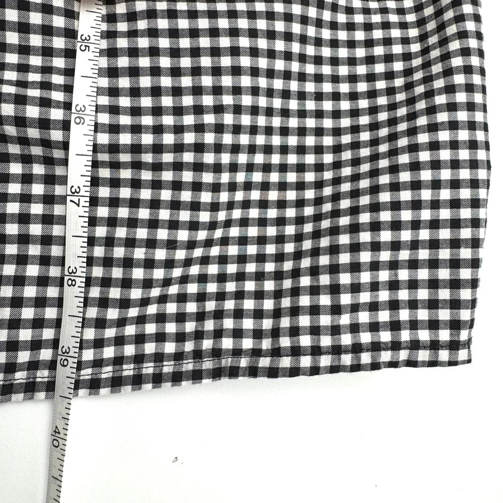 OLD NAVY NWT Women's 2X Black White Gingham Waist-Defined Puff-Sleeve Mini Dress - Picture 9 of 10